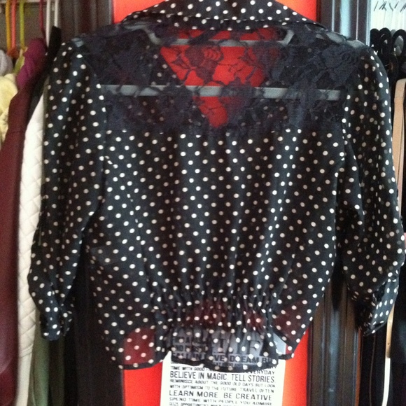 Black and Tan Polka Dot Crop - Picture 2 of 4